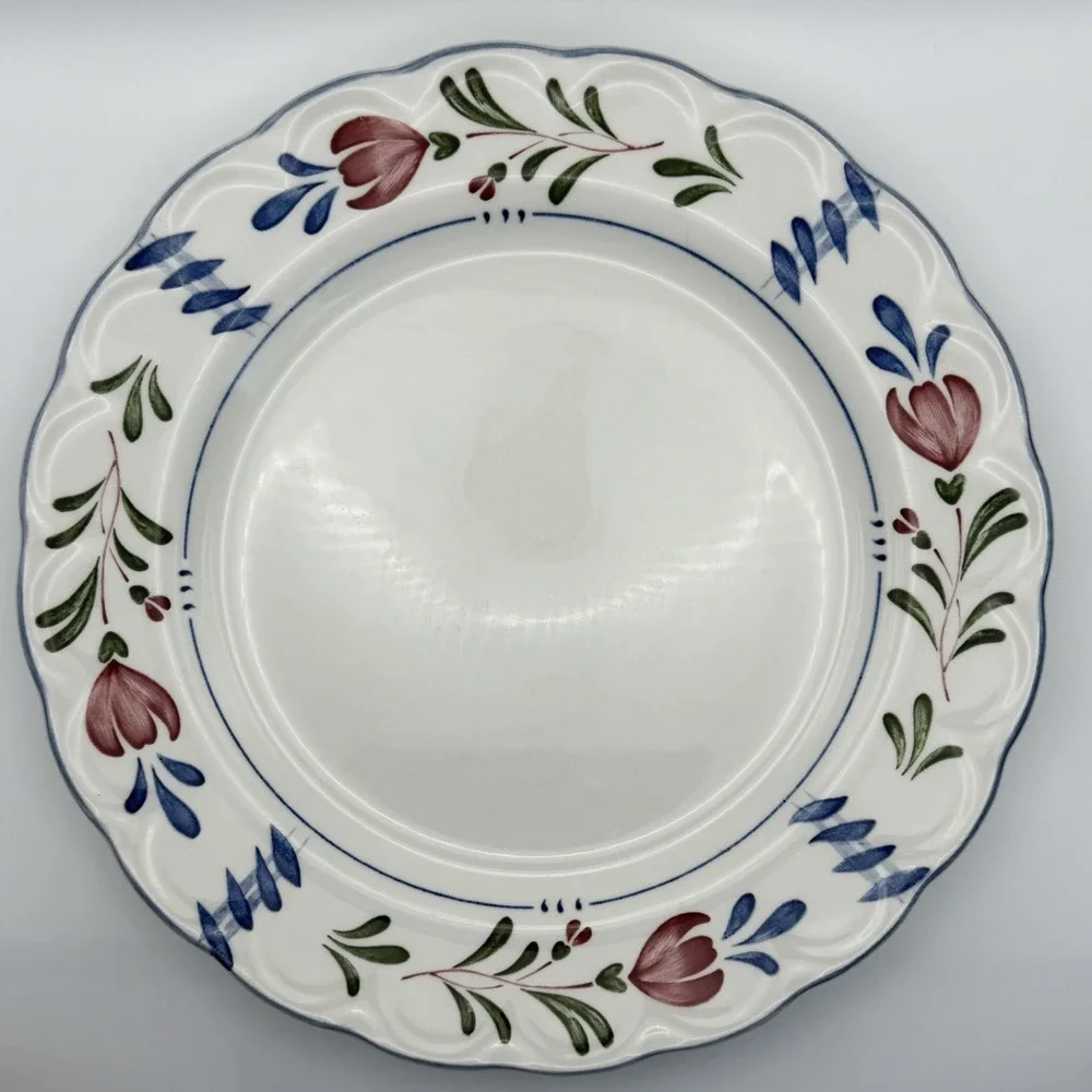 Vtg Provincial Designs Nikko Japan 2 Dinner Plates 10.25